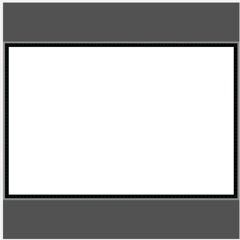 Border in design tool. Note how its a consistent thickness on all sides.