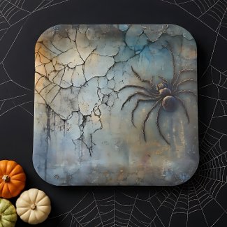 Spooky Spider Paper Plate
