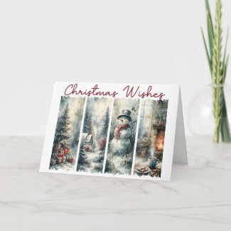 Christmas Wishes 4 Panel Scenic Winter