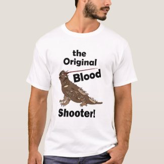 Horned Lizard Original Blood Shooter Reptile Party T-Shirt