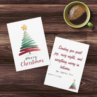 Modern Brushstroke Christmas Tree Holiday Greeting