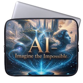 AI Future City Imagine The Impossible Sci-Fi Art Laptop Sleeve