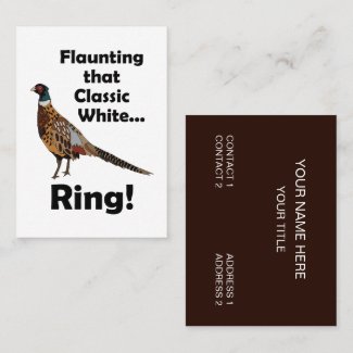 Ring-necked Phesant Flaunting White Ring Game Bird Business Card