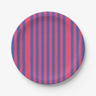 Hot Pink & Royal Blue Bold Vertical Stripes
