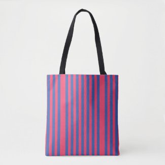 Hot Pink & Royal Blue Bold Vertical Stripes