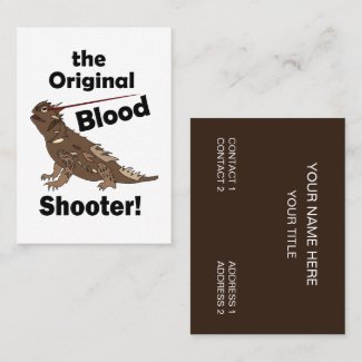 Horned Lizard Original Blood Shooter Pet Shop Business Card