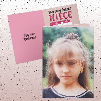 Special niece pink white photo birthday