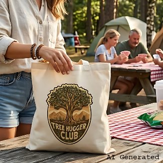 National Park Style Tree Hugger Club Canvas