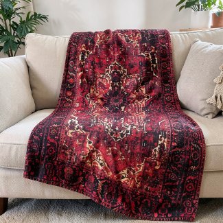 Oriental rug design in vibrant red