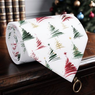 Modern Minimalist Christmas Tree Neck tie