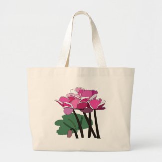 Cyclamen Flower Floral Bridal Shower Party Large Tote Bag