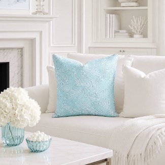 Aqua Blue Abstract Moiré Swirling Pattern
