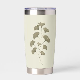 Vintage Green Ginkgo Leaves
