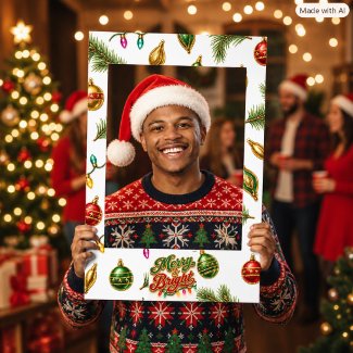 Retro Merry & Bright Christmas Selfie