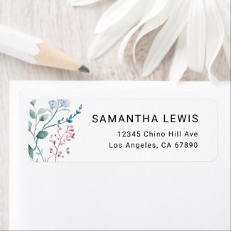 Wildflowers Simple Elegant Modern Return Address