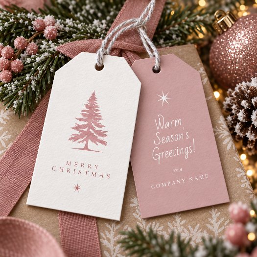 Christmas Tree Winter Motif Dusty Rose ID1336