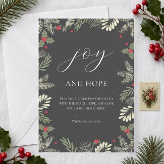 Joy and Hope Christian Christmas Botanical