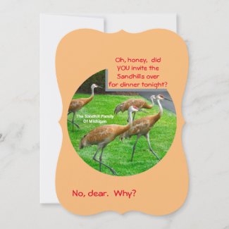 SANDHILL CRANE FAMILY/THANK YOU CARD Flat Card