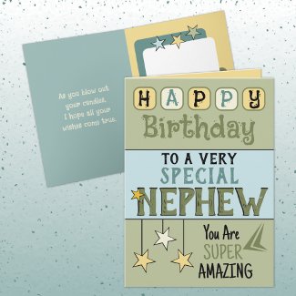 Super amazing nephew green and blue birthday