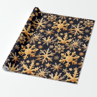 Golden Snowflakes and black background color