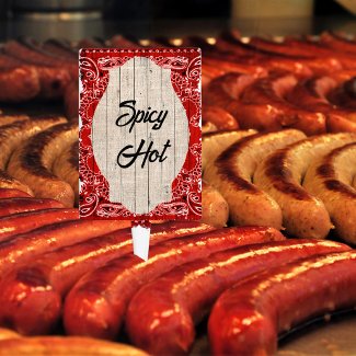 Red Bandana Spicy Hot Foods label not a