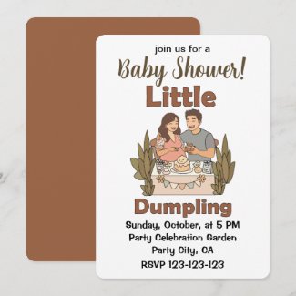 Little Dumpling Cute Parents-to-be Baby Shower  Invitation