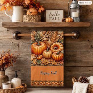 Happy Fall Season Pumpkins Orange