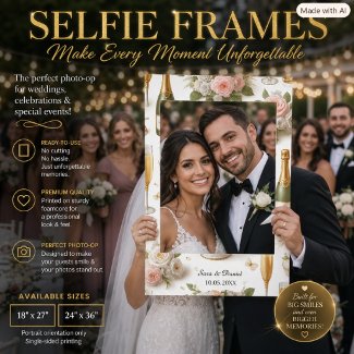 Elegant Wedding Selfie Frame with Printed Floral