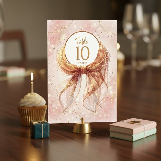 Glam Coquette Sweet 16 Blush Table Numbers ID1289