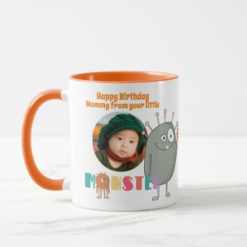 Birthday MOM PHOTO MUG KIDS Little Monsters