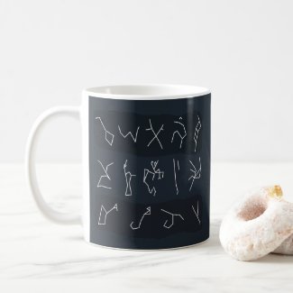 Constellation Pattern in Stripes Style Space Party Coffee Mug