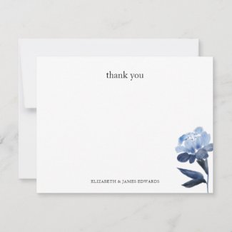 Blue Floral Thank You Personalized