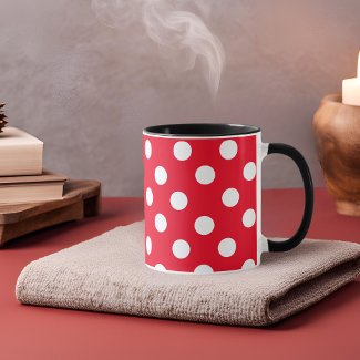 white polka in red
