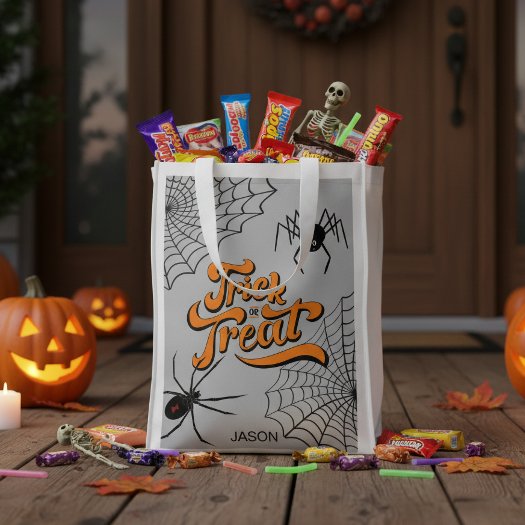Trick or Treat Typography w/Spiders ID680