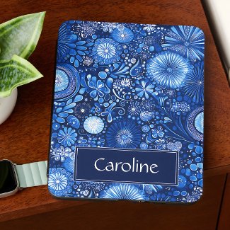 Blue Shibori Kindle Case
