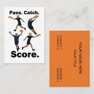 Ultimate Frisbee Pass Catch Score Coach Sports Business Card