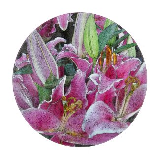 FLORAL/LAVENDER-PINK, PINK AND GREEN COLORS/DAYLIL