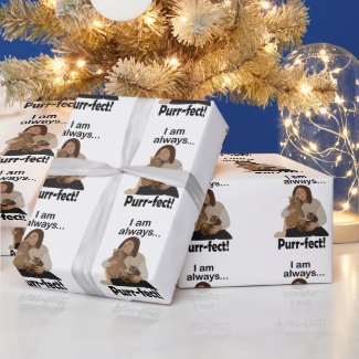 Cat Lover I am Purr-fect Crazy Cat Lady Birthday Wrapping Paper