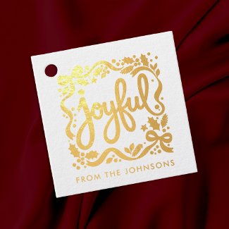 Christmas Joy Whimsical Pretty Ribbon Calligraphy