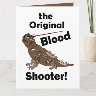 Horned Lizard Original Blood Shooter Reptile Party Card
