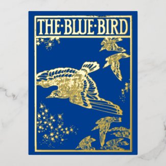 The blue bird -vintage gold