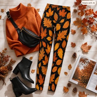 Autumn Leaves on Black
