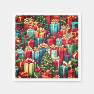 Colorful Christmas Gifts,  Holiday Tree Pattern