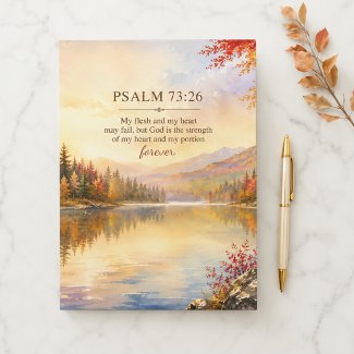 Psalm 73:26 Scripture Autumn Lake