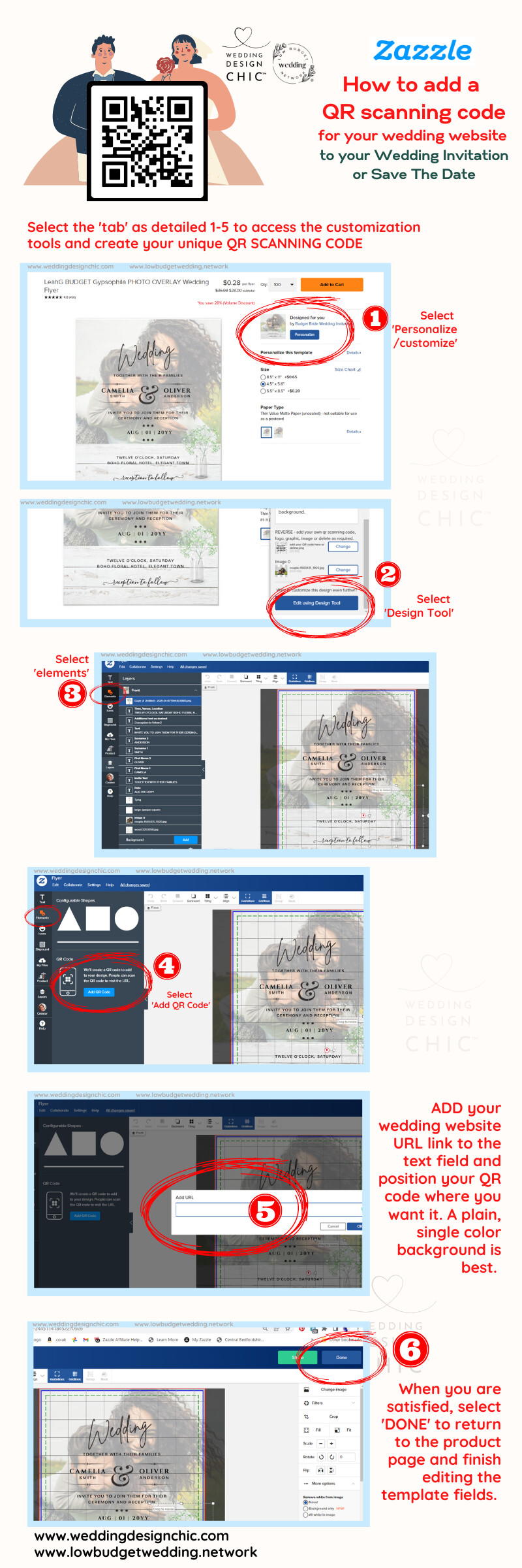 How to add a QR code to your Wedding Invite or Save The Date ZAZZLE.png