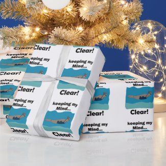 Swimming Swimmer Keeping My Mind Clear Pool Party Wrapping Paper
