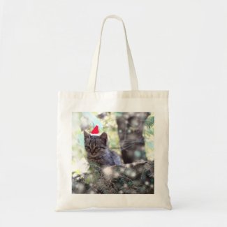 Kitten Christmas Budget Tote
