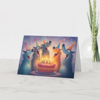 Cute Cartoon Wolves - Leader of the Pack Birthday