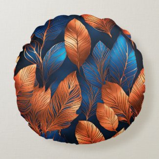 Elegant Gold Blue Foliage Nature Design