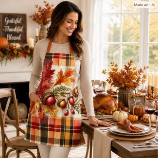 Thanksgiving Autumn Plaid Kitchen